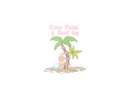 Beach Sticker - Keep Palm & Surf On | Desert Kissed