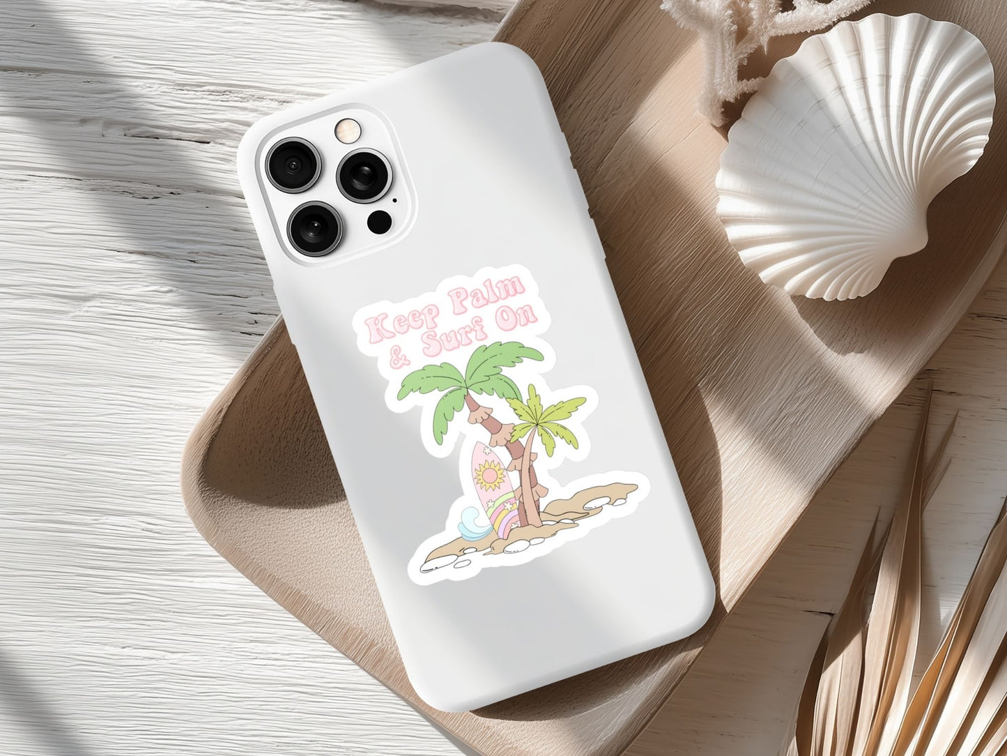 Beach Sticker - Keep Palm & Surf On | Desert Kissed
